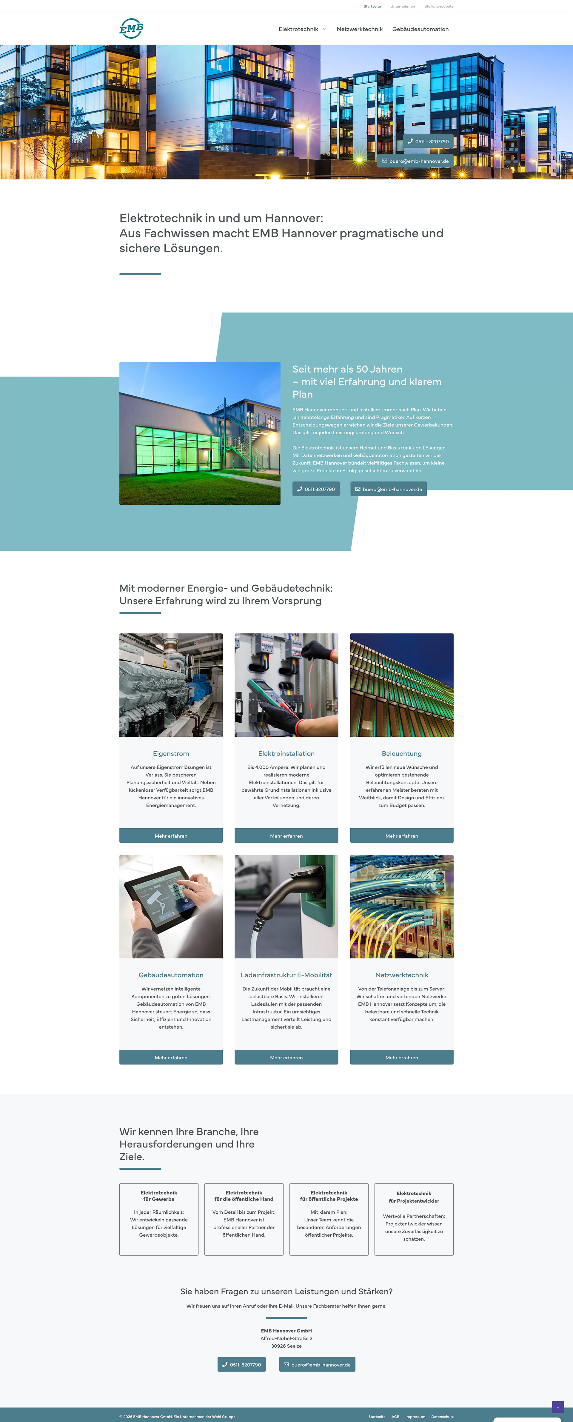 Webentwicklung für EMB Hannover