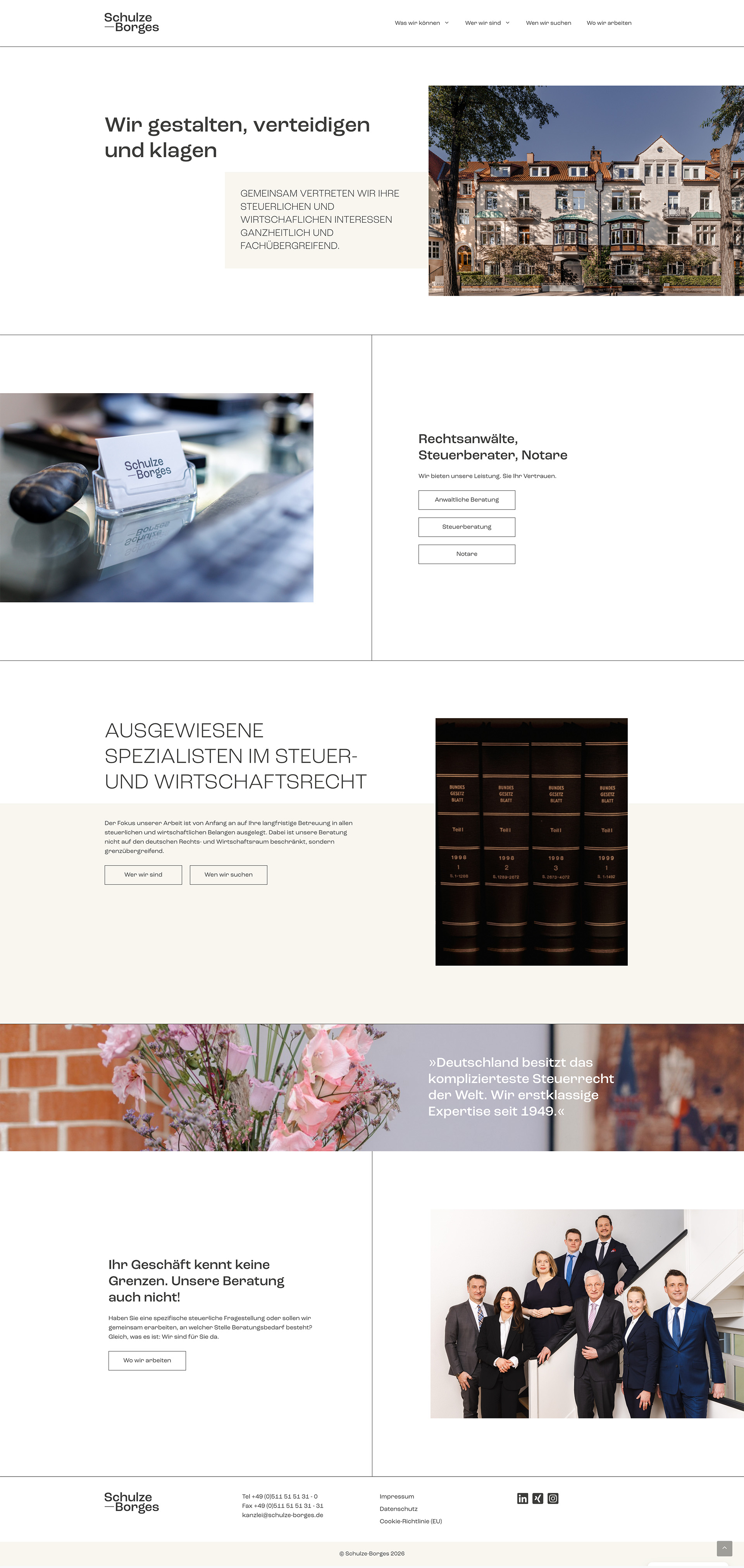 Webentwicklung & SEO für die Rechtsanwaltskanzlei Schulze-Borges in Hannover
